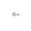 Spero London Women's Sterling Silver Two Drop Stud Piercing Earring