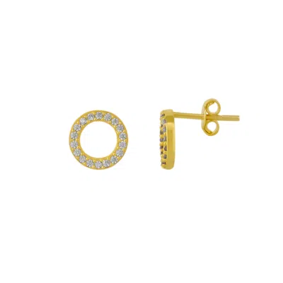 Spero London Women's Sterling Silver Zirconia Circle Earring - Gold