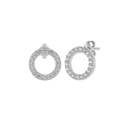 Spero London Women's Sterling Silver Zirconia Circle Earring - Silver