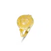 Spero London Women's Sun And Face Embossed Sterling Silver Ring - Gold In Gold