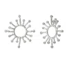 Spero London Women's Sun Sunburst Large High Quality Crown Natural Textured Molten Sterling Silver Earring - Silv In Silver