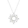 Spero London Women's Sun Sunburst Large High Quality Crown Natural Textured Molten Sterling Silver Pendant Neckla In Silver