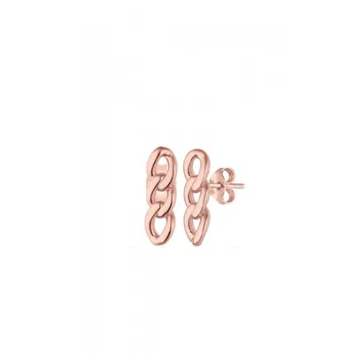 Spero London Women's Three Chain Sterling Silver Stud Earring - Rose Gold