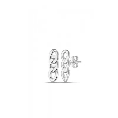 Spero London Women's Three Chain Sterling Silver Stud Earring - Silver