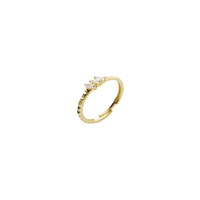 Spero London Women's Three Parallel Baguette Gemstone Sterling Silver Ring - Gold