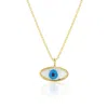 Spero London Women's Transparent Glass Evil Eye Sterling Silver Necklace - Gold In Gold