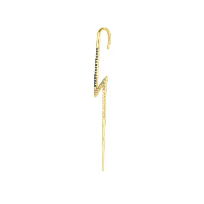 Spero London Women's True Lightning Gemstones Sterling Silver Bolt Ear Crawler - Gold