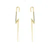 Spero London Women's True Lightning Gemstones Sterling Silver Bolt Ear Crawler - Pair - Gold