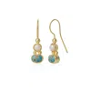 Spero London Women's Turquoise Authentic Sterling Silver Drop Gold Plated Earring In Gold