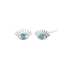 Spero London Women's Turquoise Bleu Eye Stud Earring Sterling Silver - Silver In Silver