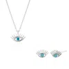 Spero London Women's Turquoise Blue Eye Evil Eye Sterling Silver Necklace & Earring Set - Silver In Silver