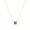 Spero London Women's Turquoise Square Sterling Silver Necklace - Gold In Gold