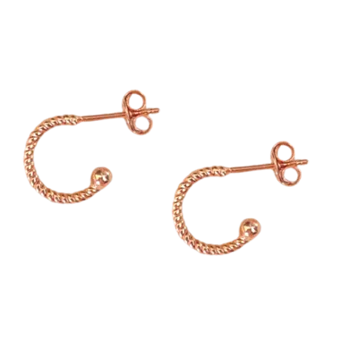 Spero London Women's Twisted Bead End Sterling Silver Earrings - Rose Gold