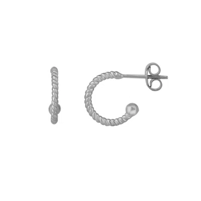 Spero London Women's Twisted Bead End Sterling Silver Earrings - Silver