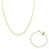 Spero London Women's Twisted Beaded Sterling Silver Italian Chain Necklace & Bracelet Set - Gold In Gold