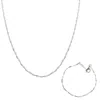 Spero London Women's Twisted Beaded Sterling Silver Italian Chain Necklace & Bracelet Set - Silver In Silver