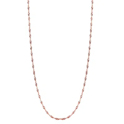 Spero London Women's Twisted Curb Singapore Sterling Silver Chain Adjustable Size - Rose Gold