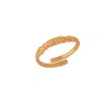 Spero London Women's Twisted Screw Sterling Silver Ring - Rose Gold In Gold