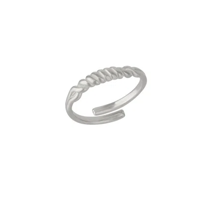 Spero London Women's Twisted Screw Sterling Silver Ring - Silver