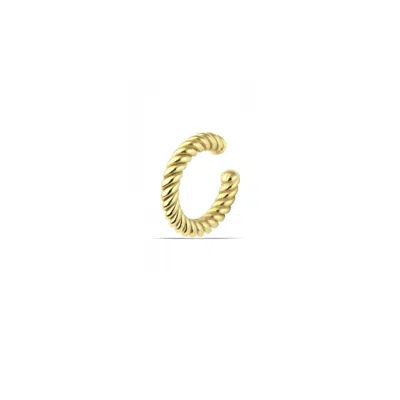 Spero London Women's Twisted Sterling Silver Ear Cuff No Piercing - Gold