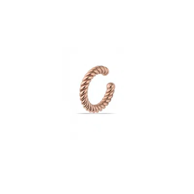 Spero London Women's Twisted Sterling Silver Ear Cuff No Piercing - Rose Gold