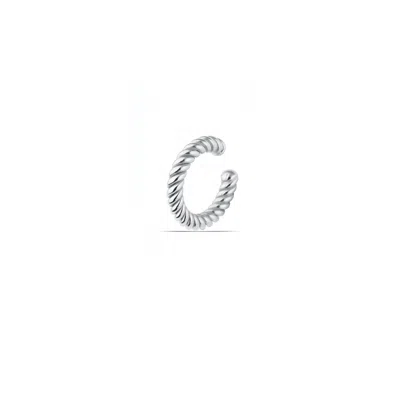 Spero London Women's Twisted Sterling Silver Ear Cuff No Piercing - Silver
