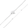 Spero London Women's White Clover Bracelet & Italian Bead Chain Bracelet Layering Set - Silver In Silver