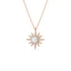 Spero London Women's White Opal Sun Sterling Silver Necklace - Rose Gold In Gold