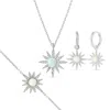 Spero London Women's White Opal Sun Sterling Silver Necklace Earring & Bracelet Set - Silver In Silver