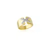 Spero London Women's X Signet Sterling Silver Ring In Gold Vermeil In Multi