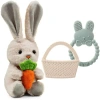Sperric Easter Plush Bunny And Silicone Teether Gift Set 3-piece In Multi