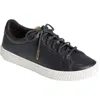 Sperry Anchor Womens Leather Lace-up Casual And Fashion Sneakers In Black