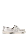 Sperry Ao 2 Eye Loafer In Metallic Silver