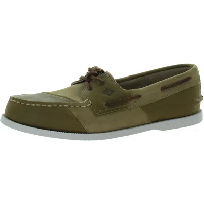 Sperry A/o 2-eye Patchwork Mens Leather Flat Boat Shoes In Multi