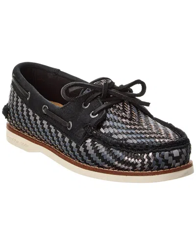 SPERRY SPERRY A/O 2-EYE WOVEN LEATHER BOAT SHOE