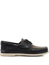 Sperry A/o 3 Eye "black/white" Boat Shoes In Black