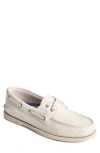Sperry Men's Authentic Original Two Eye Leather Boat Shoes In White