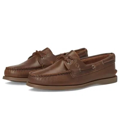 SPERRY AUTHENTIC ORIGINAL 2-EYE FLATS WOMEN'SBROWN LEATHER BOAT SHOE GAL747