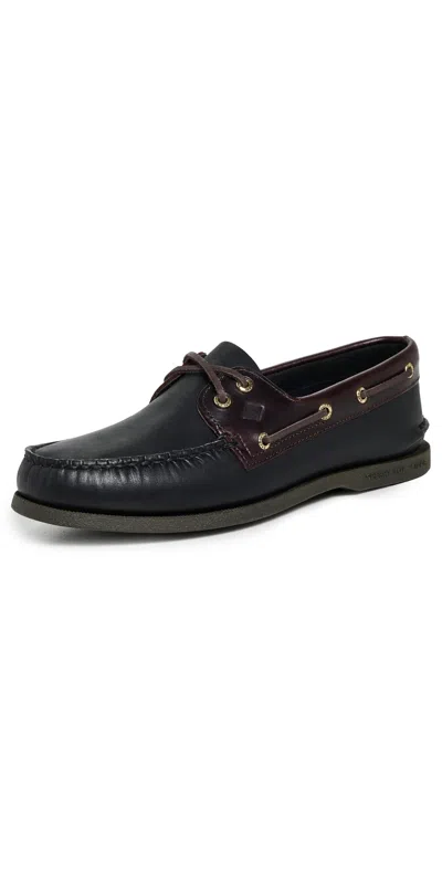 Sperry Authentic Original 2 Eye Leather Boat Shoes Black