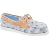 Sperry Authentic Original 2-eye Nautical Print Boat Shoe In White Multi