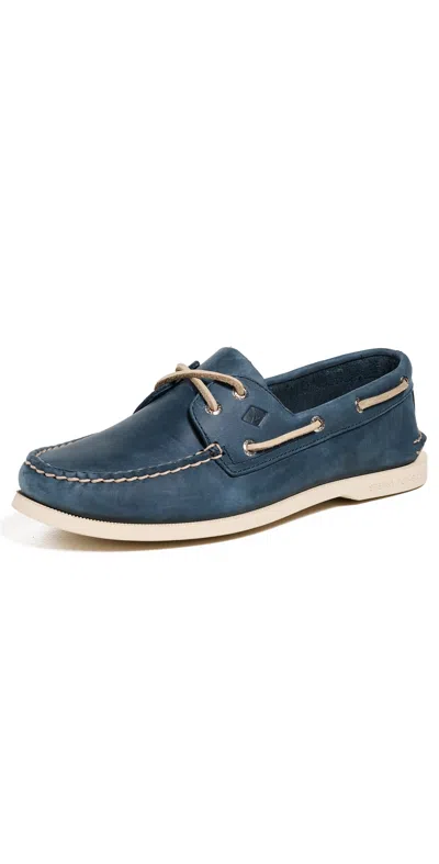 Sperry Authentic Original 2 Eye Nubuck Boat Shoes Navy In Blue