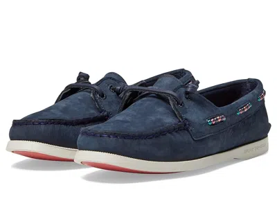 Sperry Authentic Original 2-eye Beaded Women's Shoes Navy: 6 M (b) In Blue