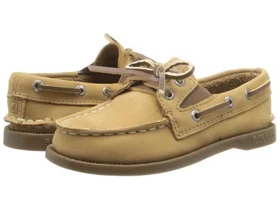 Sperry Authentic Original Slip On (toddler/little Kids) Kid's Shoes Sahara Leather : 12 Little Kid M In Brown