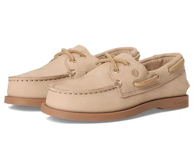Sperry Authentic Original (toddler/little Kid/big Kid) Kids Shoes Oat Milk : 5 Big Kid M, Leather In Neutral