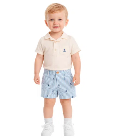 Sperry Baby Boys' Short-sleeve Bodysuit And Pull-on Shorts, 2-piece Set In Multi