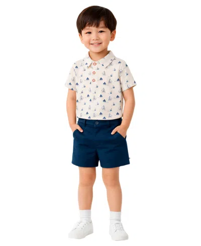 Sperry Baby Boys' Short-sleeve Polo Shirt And Pull-on Shorts, 2-piece Set In Multi