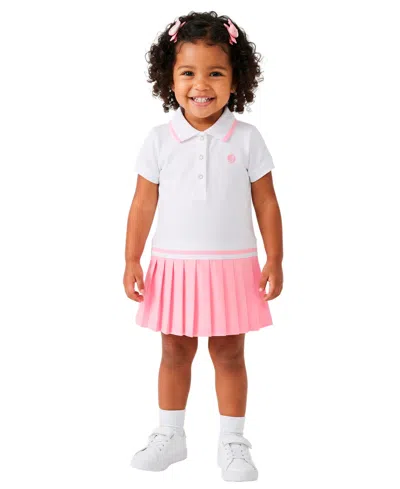 Sperry Baby Girls' Polo Collar Dress & Panties With Hairclip, 2-piece Set In Pink