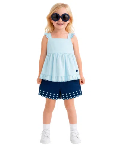 Sperry Baby Girls' Sleeveless Tank Top & Shorts With Sunglass, 2-piece Set In Multi