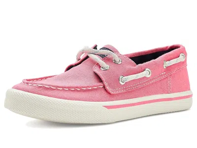 Sperry Bahama Sneaker (little Kid/big Kid) Kid's Shoes Pink Lemonade Washed Canvas : 12 Little Kid M In Animal Print