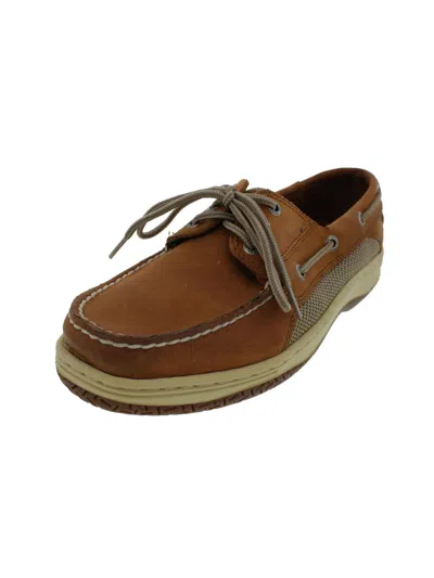 Sperry Billfish Mens Leather Contrast Trim Boat Shoes In Multi